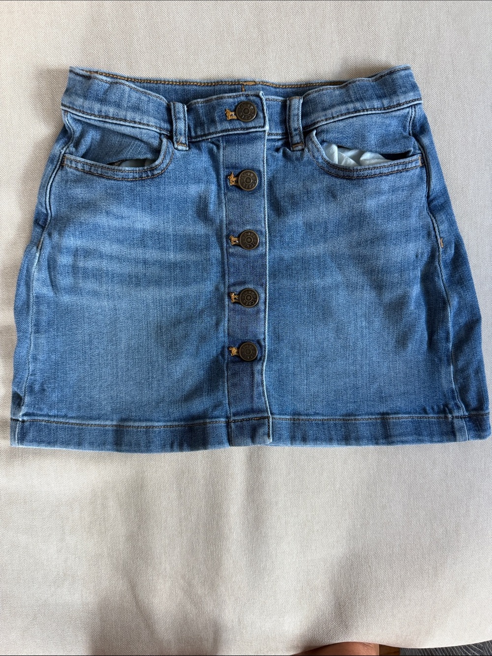 Like new Crewcuts Button-Front Denim Skirt, size 8.
